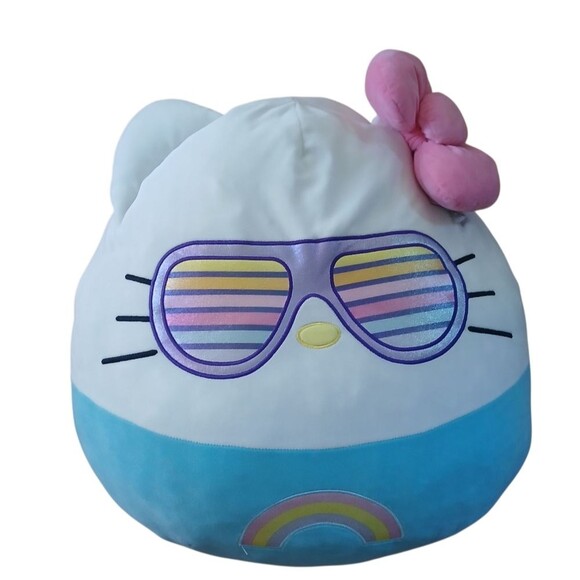Sanrio Hello Kitty x Squishmallow Rainbow Shades Plush Toy Cat Pillow Kids - Picture 5 of 10